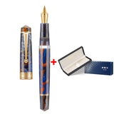 Smooth Asvine P20 Piston Filling Fountain Pen Acrylic Beautiful Patterns EF/F/M Nib with Golden Clip Writing Office Gift Box Pen