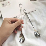 2Pcs Stainless Steel Coffee Stirring Spoon Long Handle Ice Cream Dessert Tea Spoon For Picnic Drinkware Tableware Kitchen Supply