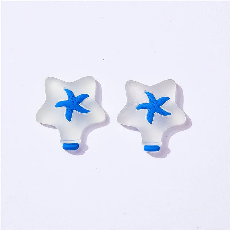 10Pcs Colorful Ocean Animals Resin Crab Fish Float Bottle Beach Slipper Surfboard Flatback Scrapbook Craft DIY Figurine Decor