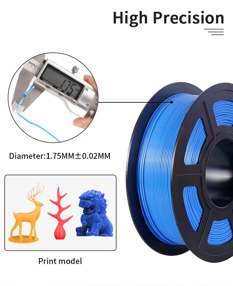 KINGROON 5KG PLA TPU PETG Filament Mix color 1.75mm 3D Printer Plastic No Bubble Spool 3D Printing Materials Wholesales