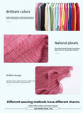 Summer Multi-functional Sunscreen Shawl Women's Long-sleeved Loose Light Breathable Anti-UV Pleated Chiffon Scarf Driving Sleeve