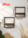 Wooden Display Shelf Floating Shelves Rustic Wood Shelves Wall Storage for Bedroom Kitchen Over Toilet Small Wall Mounted Gifts