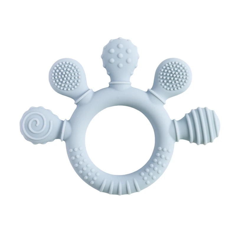 1PC Baby Silicone Teether Toys BPA Free Silicone Finger Ring Pacifier Chain Soothing Teething Toys For Newborn Teething Gifts