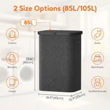85L Laundry Hamper with Handles Inner Bag Plastic Frame Good Support Large Capacity Dirty Clothes Basket