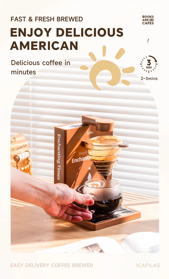 Foldable Portable Coffee Machine American Drip Pour Coffee Maker Travel Electric Automatic Brew Coffee Tea Home Office Appliance