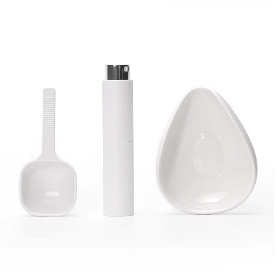 Leeseph Coffee Bean Dosing Cup and Spoon Set, Ceramic Dosing Vessel Measuring Tray Kit for Coffee or Tea,  Espresso Accessories