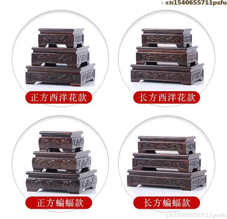 Premium Wooden Pedestal Display Shelf - Ideal for Bonsai Plants, Mini Flower Pots, Coffee/Tea Sets & Figurines | Standing Base
