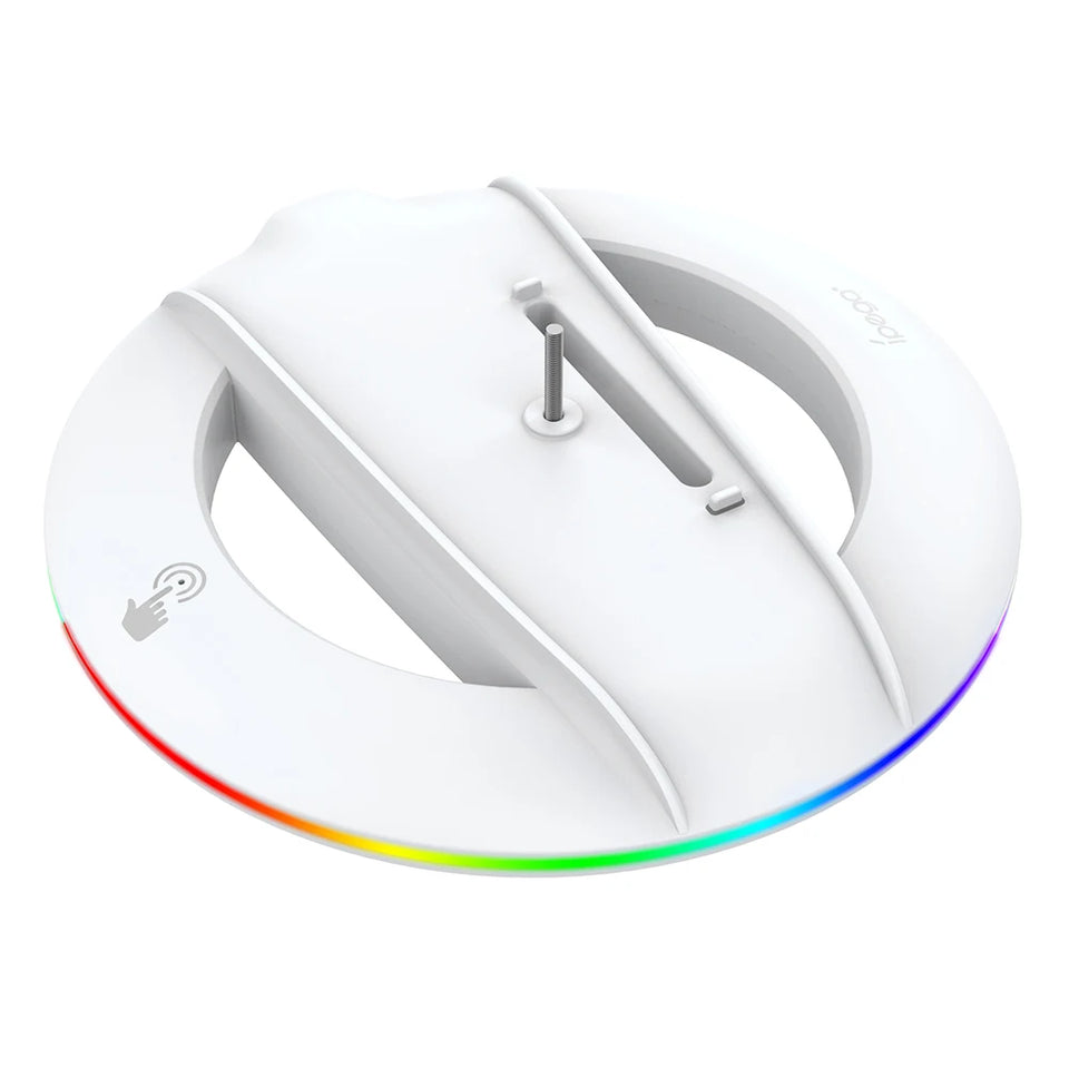 RGB Vertical Stand with Anti-Slip Pad LED Base Gaming Stand Stable Console Base Bracket for PS5 Slim Disc/Digital Version