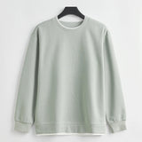Men's Long Sleeve Casual Hoodie Loose Fit Round Neck White Top For Spring Autumn Versatile Sweatshirt Trendy Brand Men's Wear