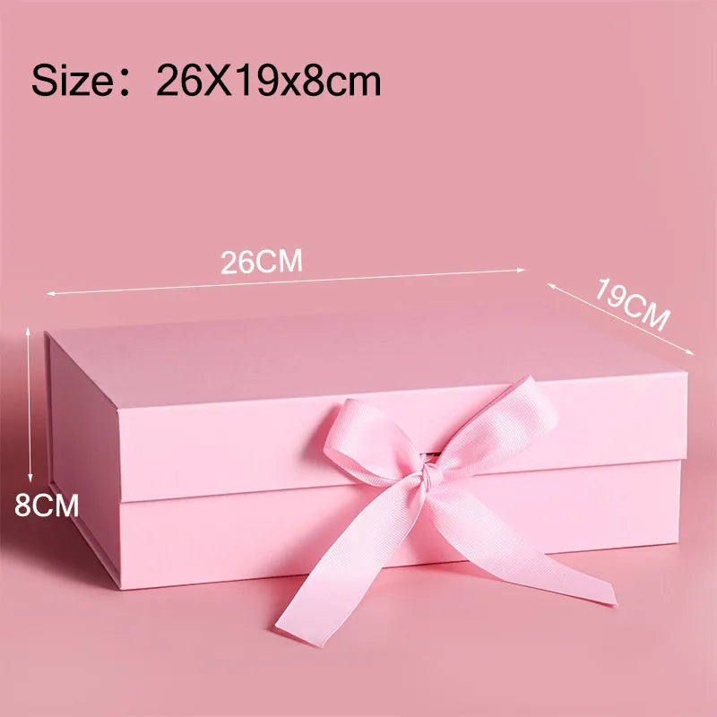 Cardboard Package Box Pink Black Carton Large Gift Box Personalized Logo Corrugated Box For Packaging Party Box With Ribbon