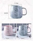 Nordic Ins Style Ceramic Mug Marbled  Gold Rim Coffee Cup Oatmeal Breakfast Cup Valentine's Day present Couple water cups
