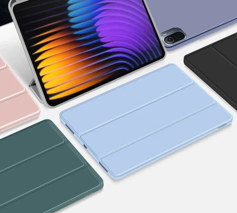 Coque For Xiaomi Pad 7 Case with Pen Holder PU Leather Soft Back Trifold Stand Cover For Xiaomi Pad 7 Pro Mi Pad 7 Case 11.2''