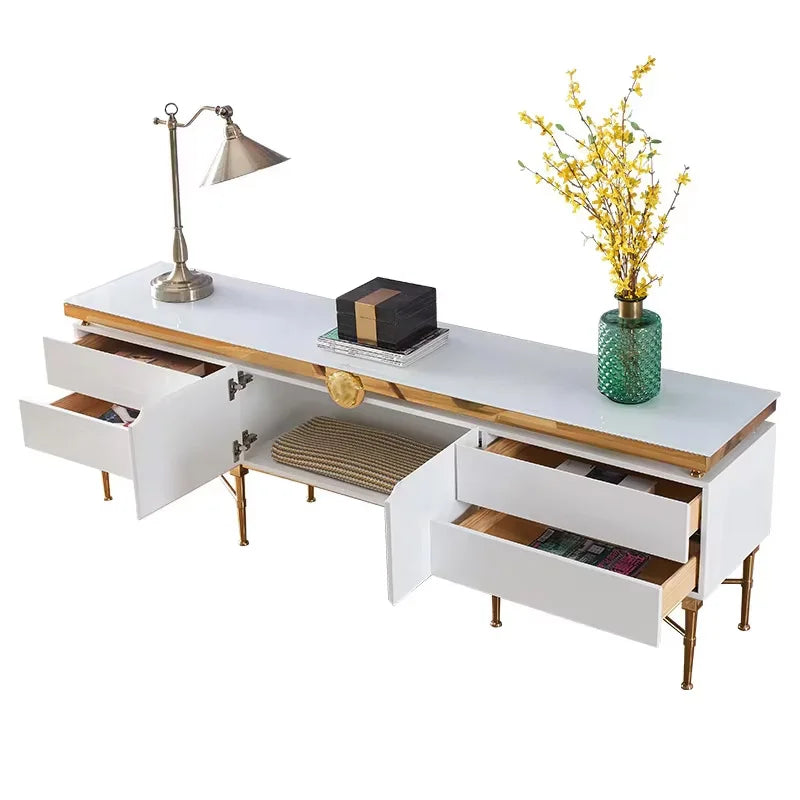 TV Table Small Sitting Room Ground Ark Of Stainless Steel Wooden Furniture Of The Lacquer That Bake