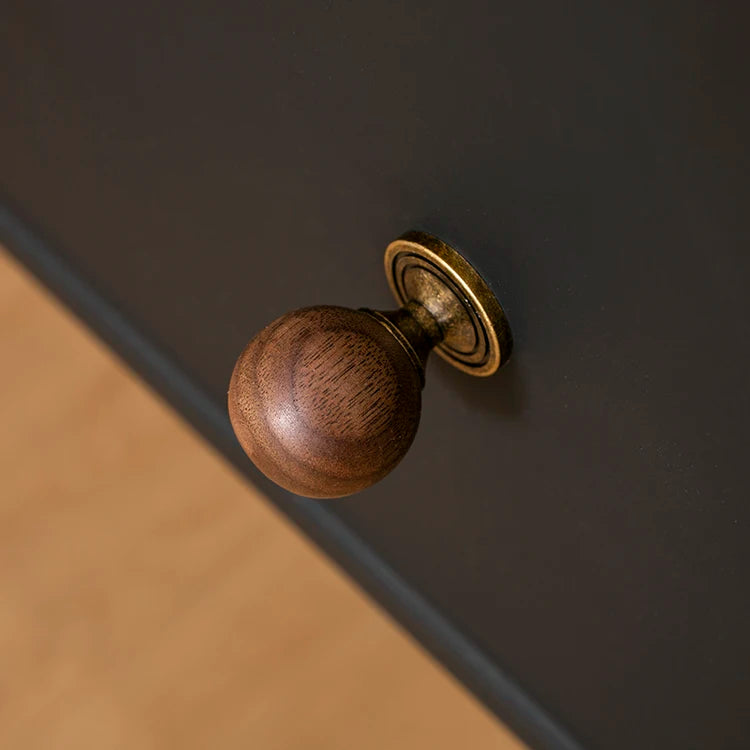 The Furniture Is Made Of Antique Walnut Wood With Solid Brass Small Handles Wardrobe Handles Kitchen Drawers Single-Hole Knobs