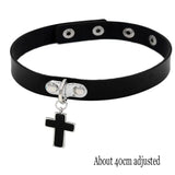 Woman Black Punk Choker Collar Necklace Sexy PU Leather Heart Lock Key Spike Chocker Gothic Cosplay Accessories Party Jewelry