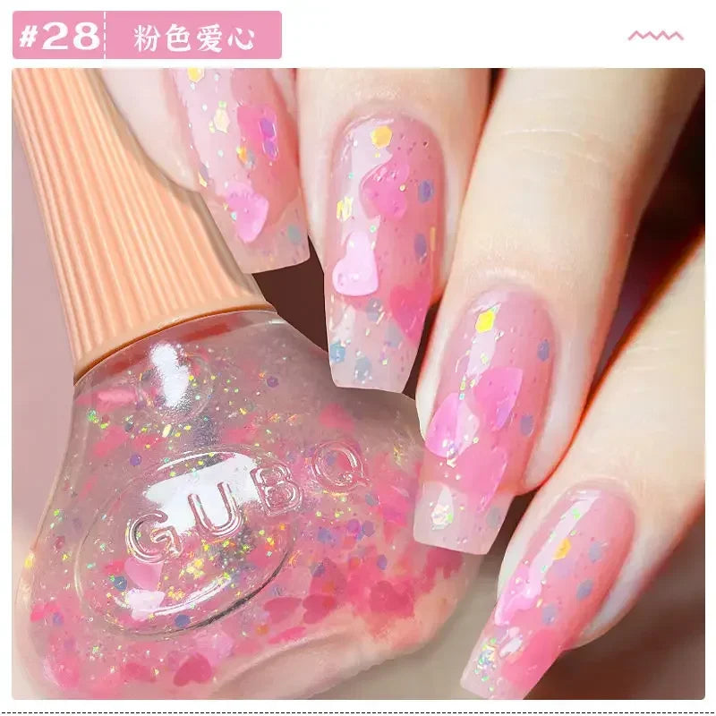 New Oily Gel Nail Polish Glitter Sparking Autumn Winter Milk Coffee Color Varnish No Bake Quick Dry Nail Art Salon Nail Polish
