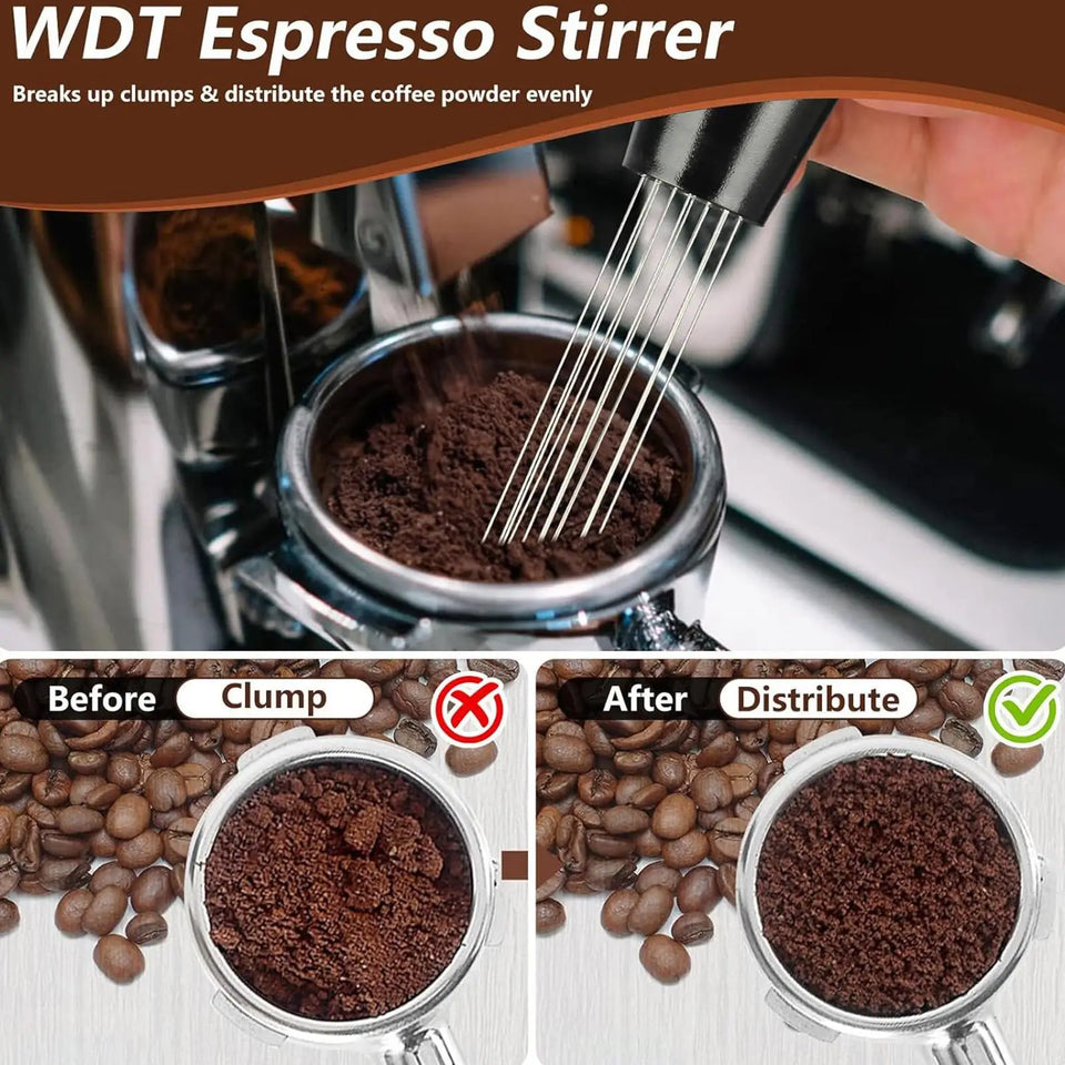 7pcs/set Espresso coffee tamper set Portable Coffee Press Gadget 51mm Espresso Accessories Kit with dispenser & Powder tamp pad