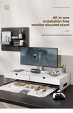Carbon Steel Monitor Stand with Drawer Desktop Riser Shelf for Computer Office Desk Organizer Ergonomic Workspace Solution