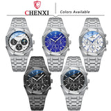 CHENXI Business Quartz Man Wristwatch Multi-function Luminous Calendar Men's Watches Waterproof Chronograph Stop Watch