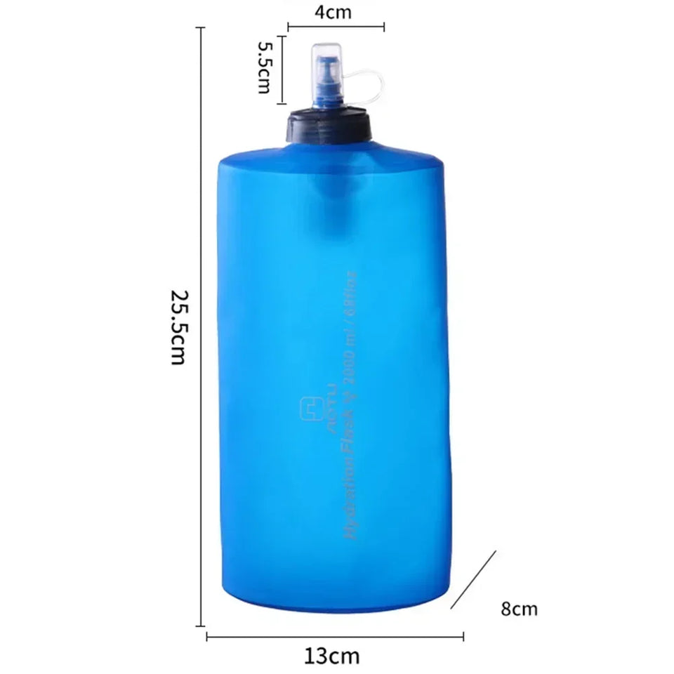 1000/2000ML Ultralight Foldable Water Bag Water Bottle Outdoor Sport Camping Running Hiking Bicycle TPU Soft Flask Water Bag New