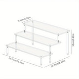 3-Tier Clear Acrylic Display Stand Jewelry Makeup Cupcake Organizer Transparent Shelf Sturdy Base Space-Saving Storage