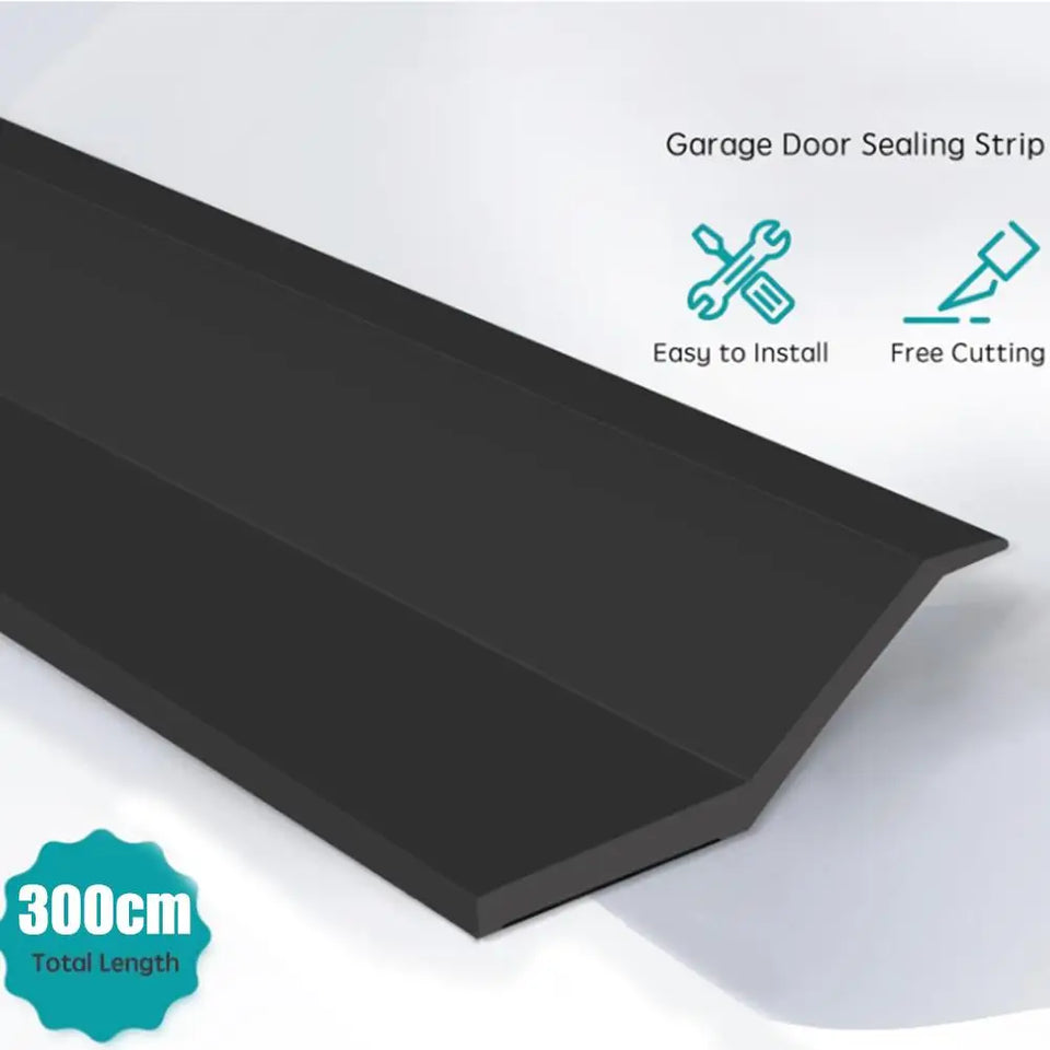 300cm Garage Door Sealing Strip Door Frame Rubber TPE Strip Weatherproof Blocker Sealer Home Window Protector Doorstop