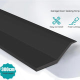 300cm Garage Door Sealing Strip Door Frame Rubber TPE Strip Weatherproof Blocker Sealer Home Window Protector Doorstop