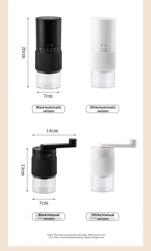 New Portable Electric\Manual Coffee Bean Grinder Household 30 Gears Externally Adjustable Coffee Machine Rechargeable Grinders