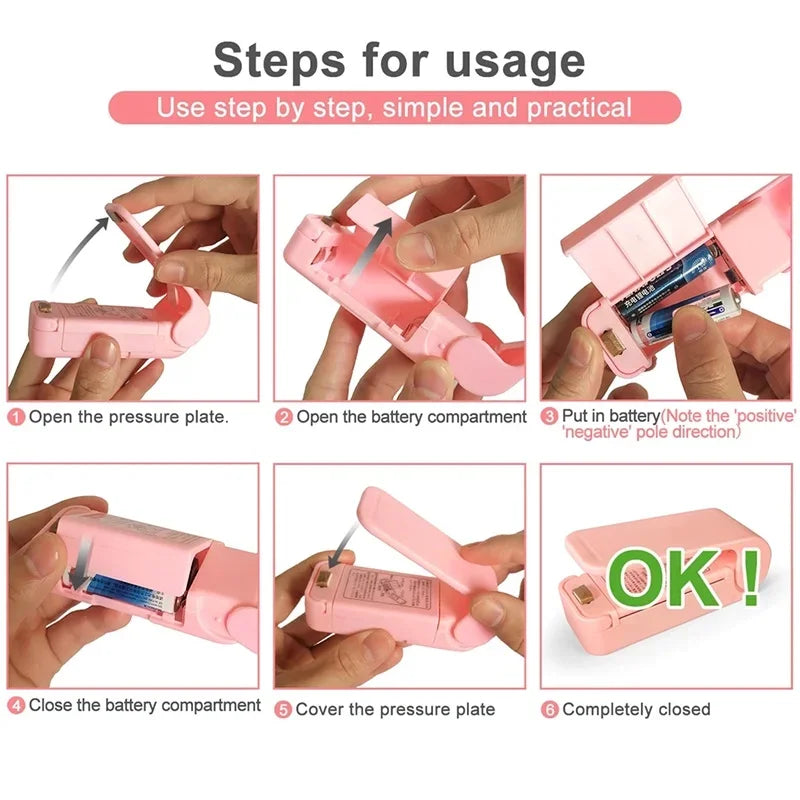 Mini Food Vacuum Sealer Portable for Insulated Lunch Bags & Snack Packaging Mini Hea Bag Seal Machine