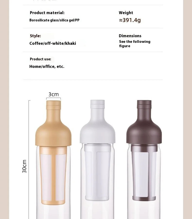 GIANXI Cold Brew Coffee Maker Home Cold Kettle Portable non-leaking Tea Cold Brew Cup Ice Drop Kettle Cold Brew Fruit Teapot