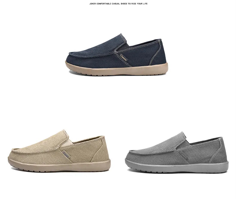 Fashion Men's Sneakers Canvas Breathable Men's Walking Driving Shoes Comfortable Outdoor Men Flats Casual Shoes Tenis Masculino
