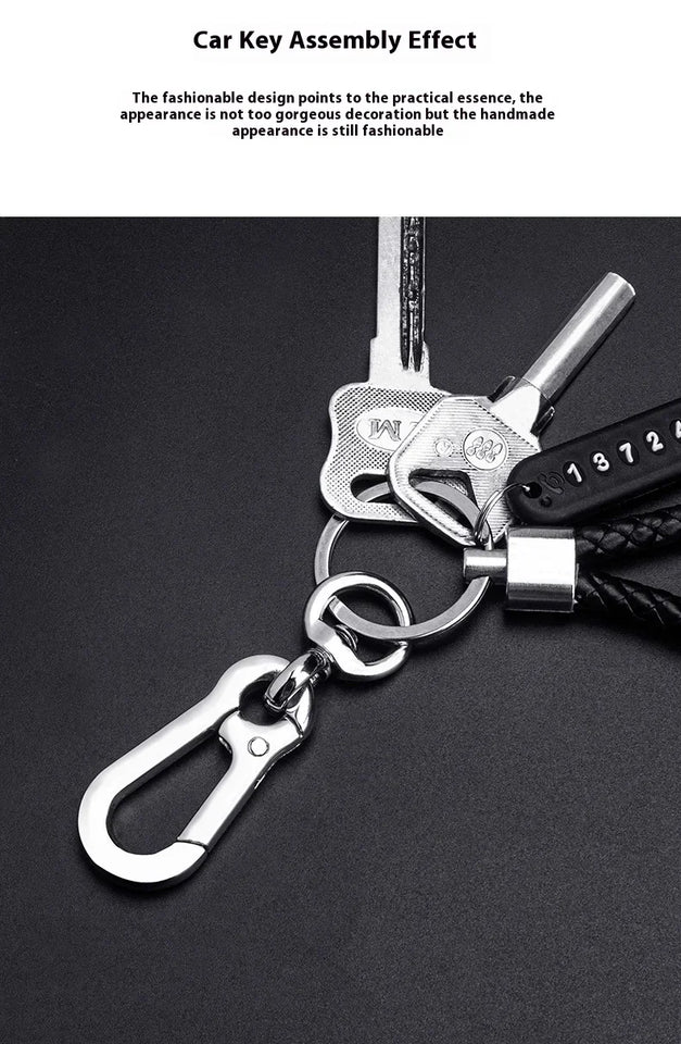 Mobile Phone Number Plate Woven Rope Car Key Anti-loss Phone DIY Pendant Men's and Women's 8-shaped Key Chain Key Chain