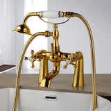 ZAPPO Bathtub Faucet Vintage Telephone Style with Dual Handles Deck mounted bathtub Faucet set Hot and Cold Water Mixer Tap