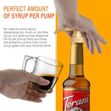 Coffee Syrup Pump Dispenser, 8 Pack of Syrup Pump for 750ml/25.4 oz Syrup Bottle, Gold Pumps for Coffee Syrup Bottle