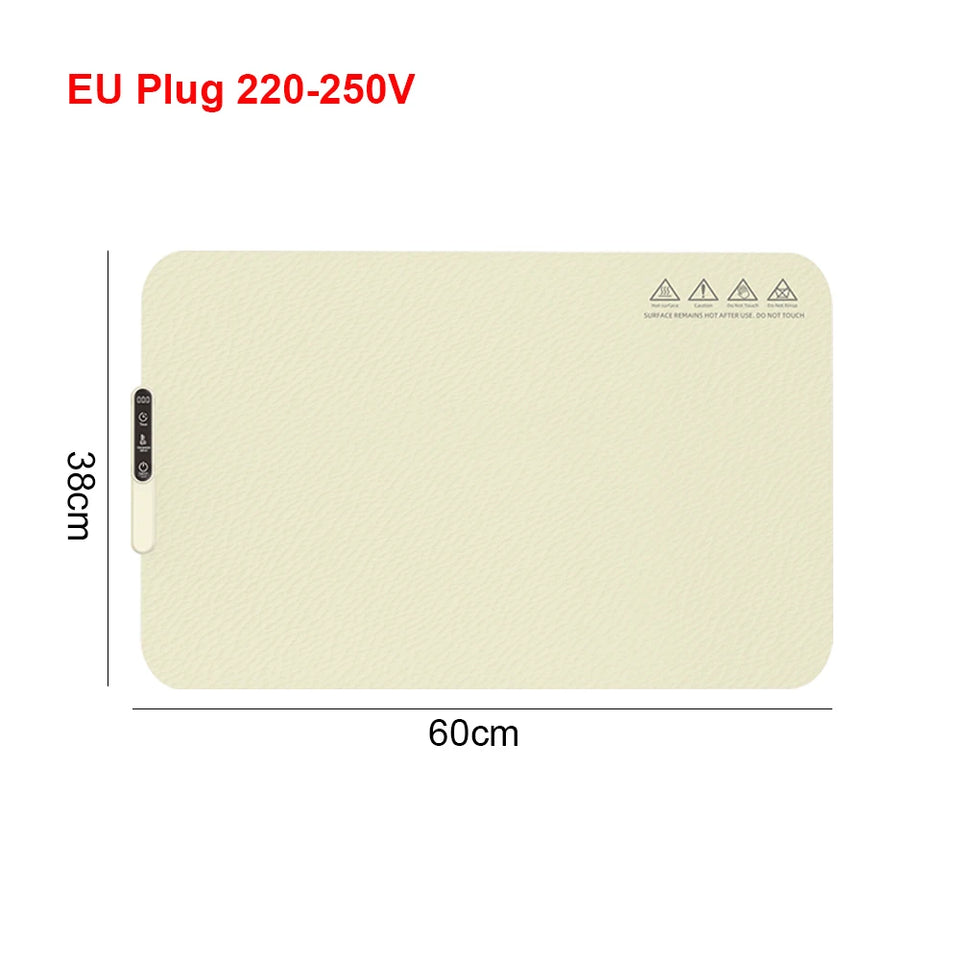 Electric Heating Plate Food Warmer Mat Silicone Dining Table Fast Warming Food Coffee Heater Tray Foldable Food Warming Plate
