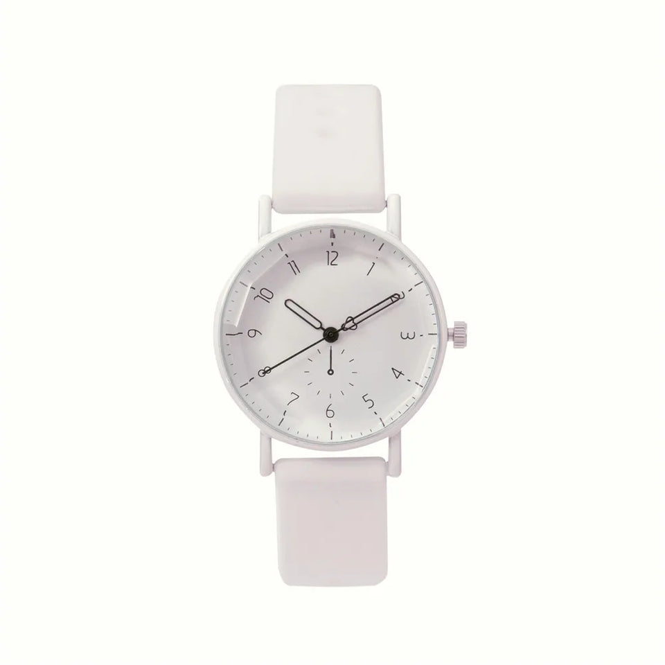 Fashion Women's Pink Minimalist Watch Silicone Strap Quartz Wristwatch Elegant Ladies Watches