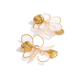 Yhpup Resin Acrylic Flower Petal Drop Earrings 2026 Stainless Steel New Arrivals Popular Spring Summer Charming Handmade Jewelry