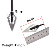 3pcs Hunting Broadhead 100gn-150gn ArrowHead Arrows Points for Compound Recurve Traditional Bow Crossbow Hunting Archery Outdoor
