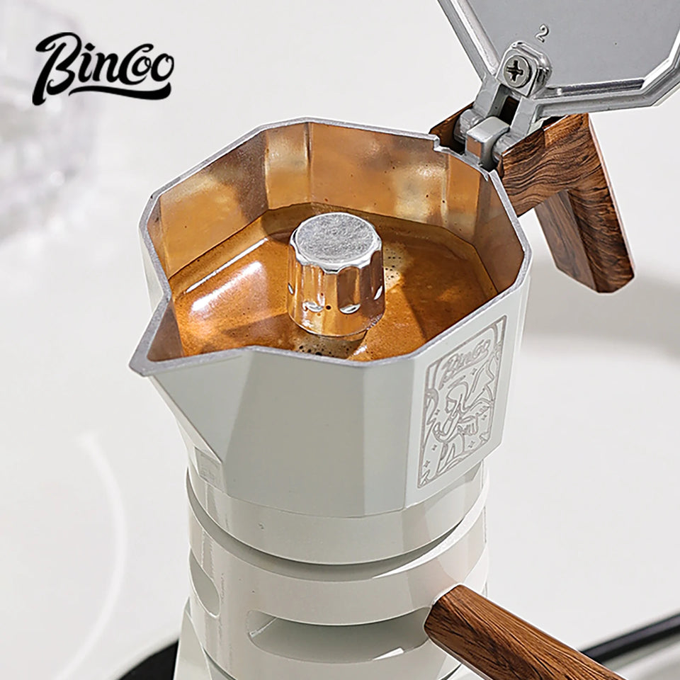 Bincoo Dual Valve Moka Pot Espresso Machine Thermostatic Extraction Coffee Moka Pot Hand Brewed Coffee Pot Barista Accessories