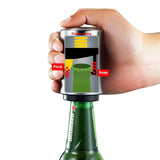 Stainless Steel Automatic  Beer Bottle Opener No Bend Push Down Cap - Easy Open for Beer and Soda Glass Bottles Kitchen Opener
