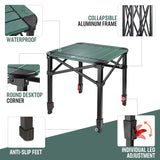 VILLEY Folding Camping Square Table with Carry Bag, Lightweight Aluminum Adjustable Square Table for Outdoor, Camping, Picnic