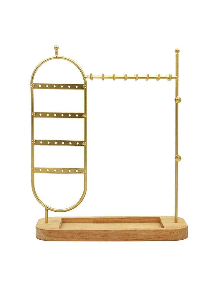 1 desktop solid wood base jewelry rack suitable for organizing and storing watches, earrings, bracelets, necklaces, etc