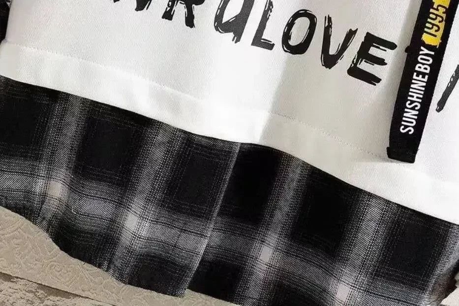 Top White Sports Suits Alphabet Pants Sets Sweatshirt Men's Clothing Plaid T Shirt Man Original Sweatpants Tracksuit Brands Xl