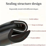 2pcs Car B-pillar Sealing Strip with Steel Bar Car Door Edge Seal Strip Car Rubber Weatherstrip Sound Insulation Sealing Strips