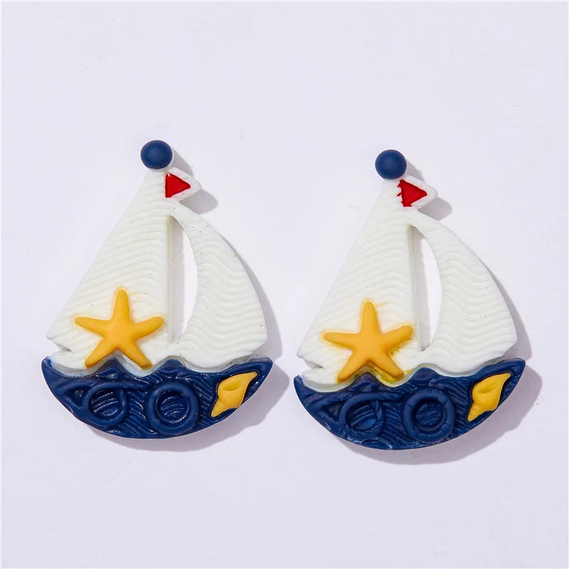 10Pcs Colorful Ocean Animals Resin Crab Fish Float Bottle Beach Slipper Surfboard Flatback Scrapbook Craft DIY Figurine Decor