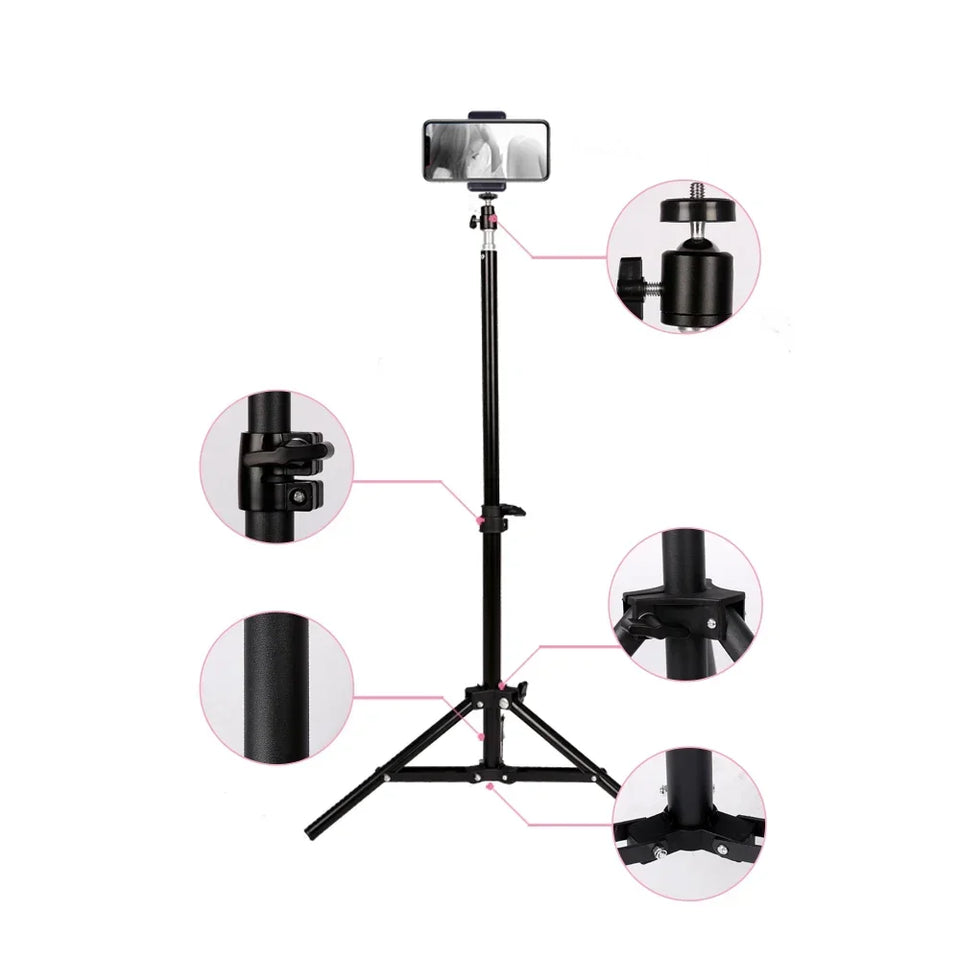 200/170/150/55cm Selfie Tripods Aluminum Light Stand For Phone Stand Mount Digital Camera Tripod With Clip Bluetooth Controller