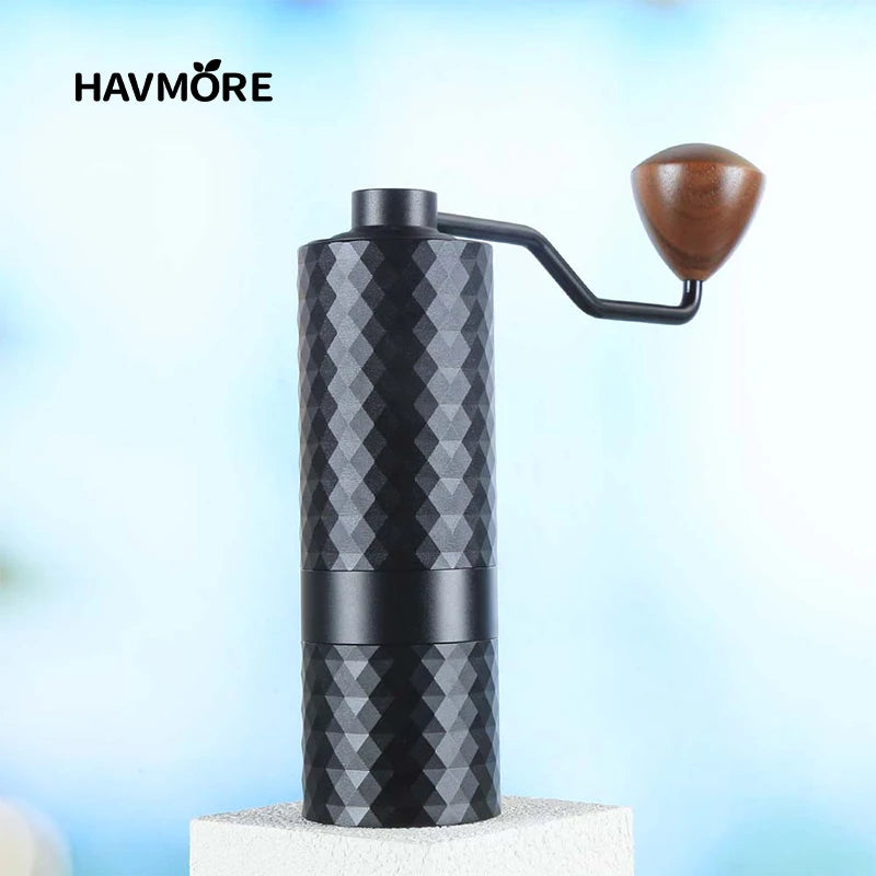 HAVMORE Upgrade Manual Coffee Grinder CNC Professional Stainless Steel Diamond Adjustable Manual Burr Coffee Bean Grinding