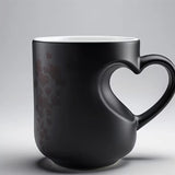 Heat Sensitive Color Changing Heart Handle Mug Strange Rare Mate Couple Valentine's Day Wedding Coffee Mug Cup Festival Gifts