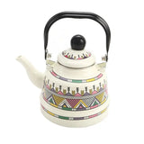 Classic Design Enamel Enamel Tea Kettle European Style Handmade Tea Pot Unbreakable No Whistling Water Kettle Restaurant