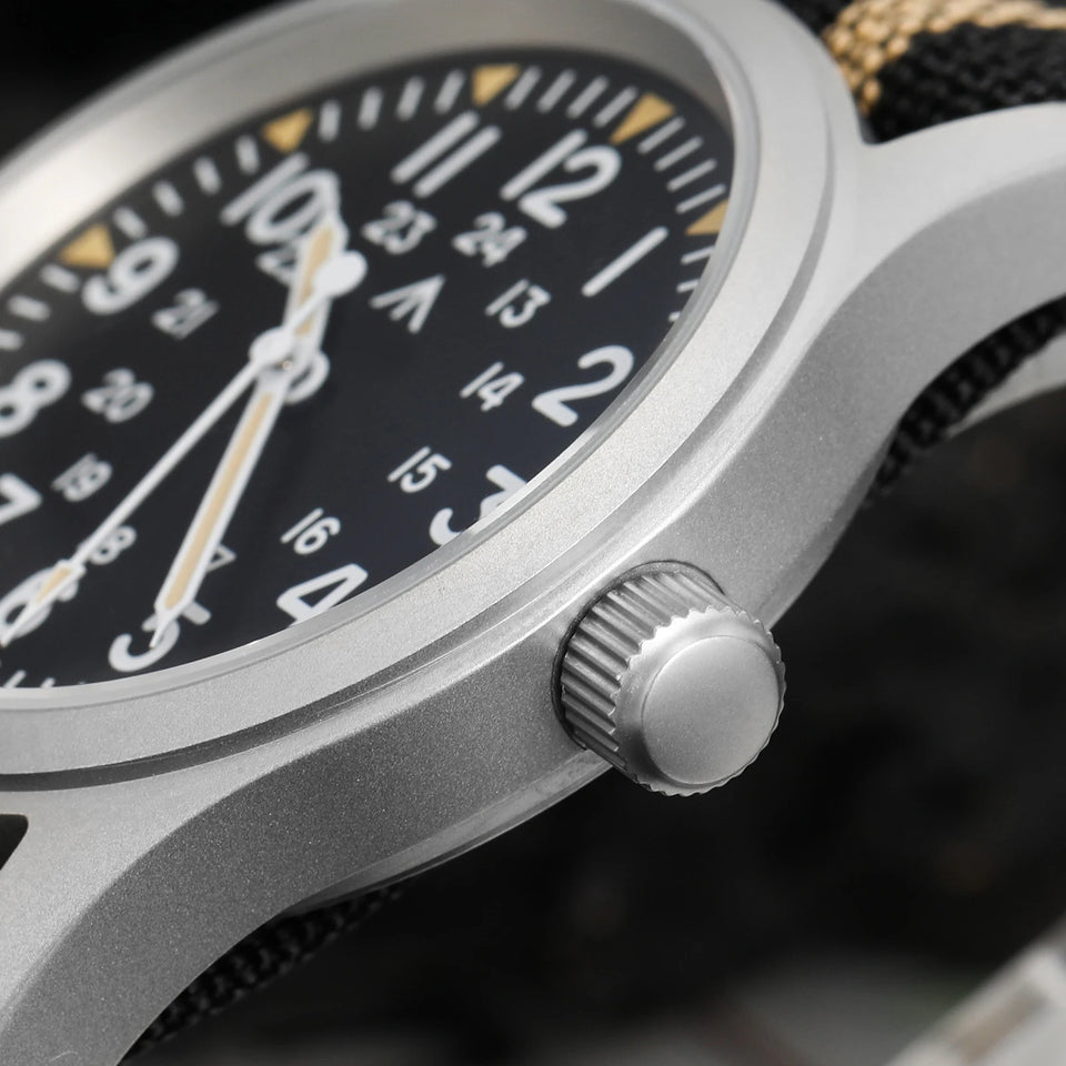Militado ML05 Field Watch 38mm VH31 Sweep Quartz Movement Sapphire Crystal 100M Water Resistant Screw-Down Crown Men's Watches